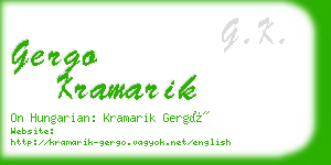 gergo kramarik business card
